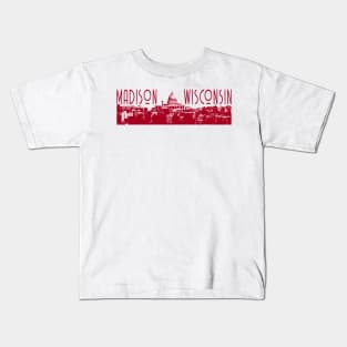 Madison Wisconsin Skyline Kids T-Shirt